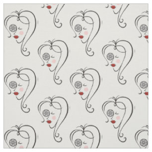 Female Photographer Pattern Fabric