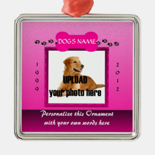 Female Pink Dog Memorial Metal Tree Decoration
