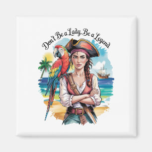 Female Pirate Buccaneer Beauty On Deck Magnet