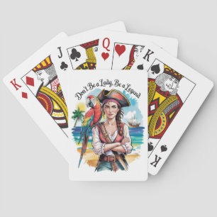Female Pirate Buccaneer Beauty On Deck Playing Cards