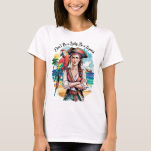 Female Pirate Buccaneer Beauty On Deck T-Shirt