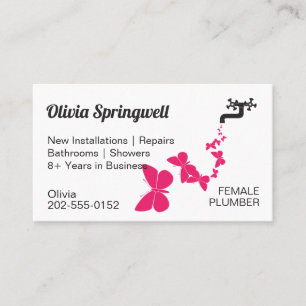 Female Plumber Business Card