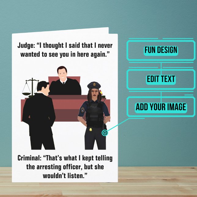 Female Police Officer Funny Birthday Card (Looking for the perfect card for that brave police woman friend of yours.)