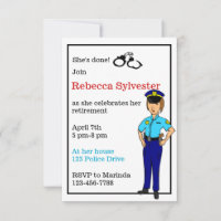 Female Police Officer Retirement Party Invitation