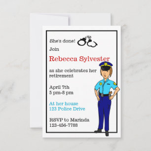 Female Police Officer Retirement Party Invitation