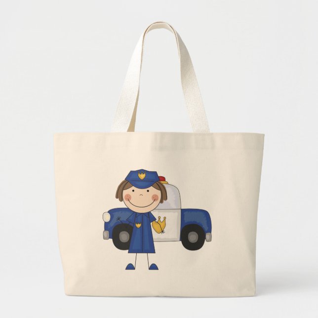 Female Police Officer Tshirts and Gifts Large Tote Bag (Front)