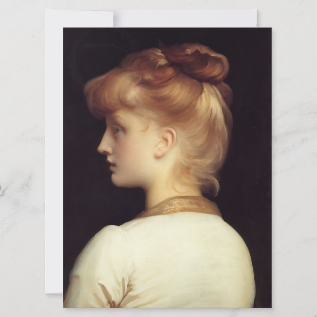 Female Portrait From Behind (by Frederic Leighton) Card (Front)