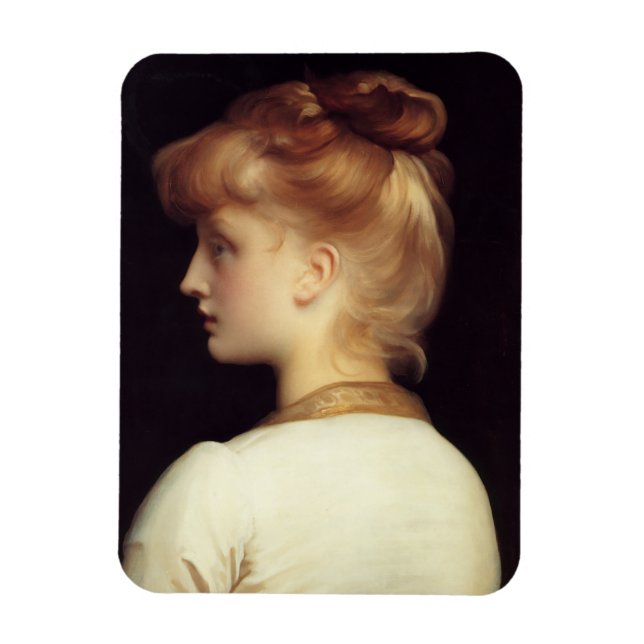 Female Portrait From Behind (by Frederic Leighton) Magnet (Vertical)