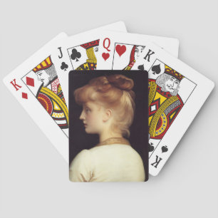 Female Portrait From Behind (by Frederic Leighton) Playing Cards