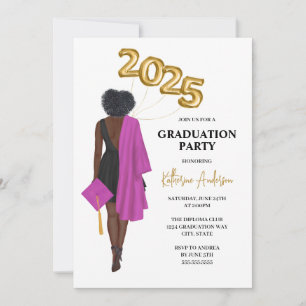 Female Portrait Graduation Party Invitation