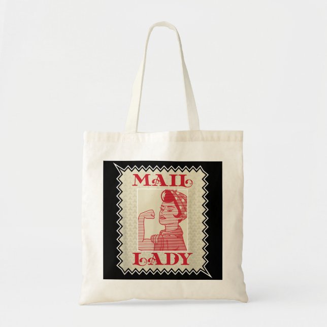 Female Postal Worker Mail Lady Stamp  Tote Bag (Front)