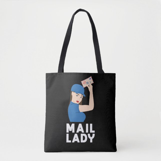 Female Postal Worker Mail Lady Strong Women Tote Bag (Front)