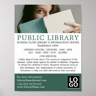 Female Reader, Library Advertising Poster