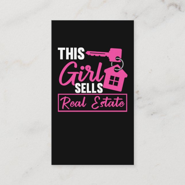 Female Real Estate Agent Girl Property Investor Business Card (Front)