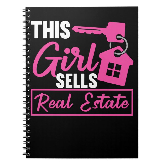 Female Real Estate Agent Girl Property Investor Notebook (Front)