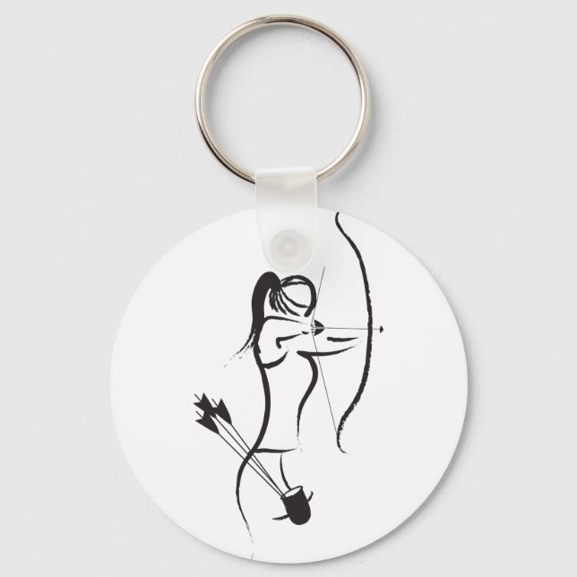 Female Recurve Archer Key Ring (Front)