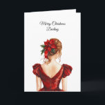 Female Red Dress Christmas   Card<br><div class="desc">Female Red Dress Christmas</div>