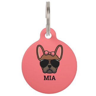 Female Red Fawn French Bulldog Pet ID Tag