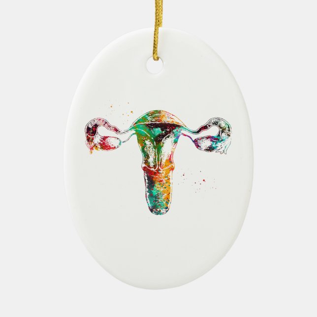 Female Reproductive System Ceramic Ornament (Front)