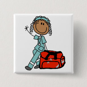 Female Respiratory Therapist or EMT 15 Cm Square Badge