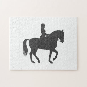 female riding horse  - Choose background color Jigsaw Puzzle