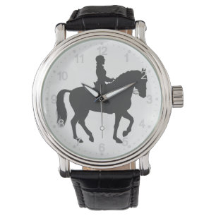 female riding horse  - Choose background color Watch