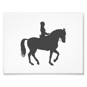 female riding horse  - Choose background colour Photo Print