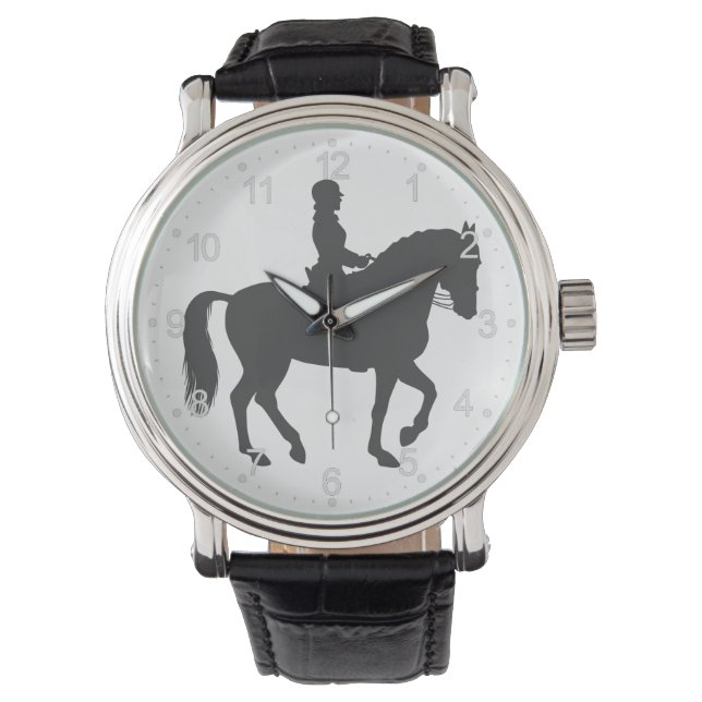 female riding horse  - Choose background colour Watch (Front)