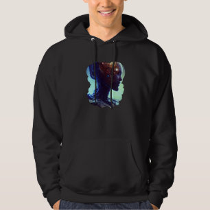 Female Robot Sci Fi Cyborg Unique Futuristic Digit Hoodie