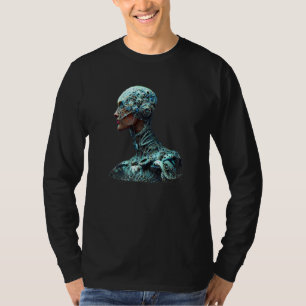 Female Robot Sci Fi Cyborg Unique Futuristic Digit T-Shirt