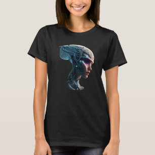 Female Robot Sci Fi Cyborg Unique Futuristic Digit T-Shirt