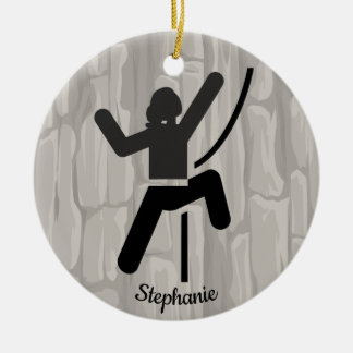 Female Rock Climber Ornament