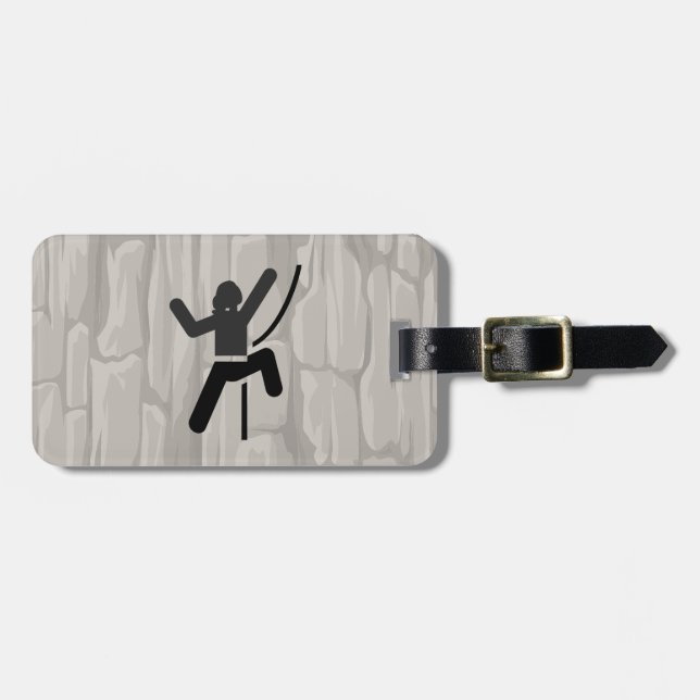 Female Rock Climbing Design Luggage Tag (Front Horizontal)