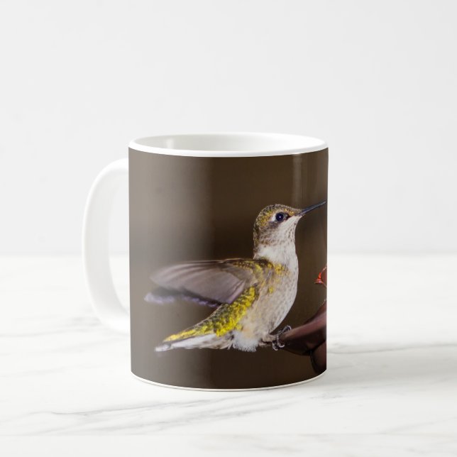 Female Ruby-throated Hummingbird Coffee Mug (Front Left)