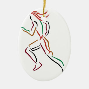 Female Runner Ceramic Ornament
