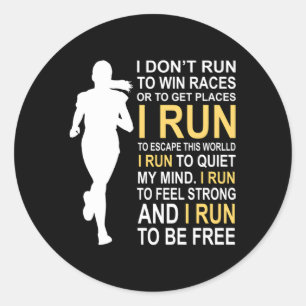 Female Runner I Don'T Run To Win Races Classic Round Sticker