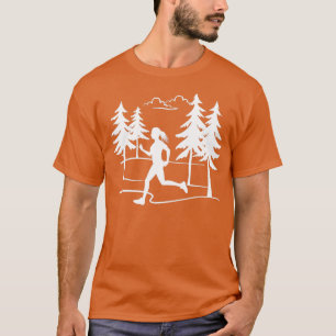 Female Runner jogger forest run cross country gift T-Shirt