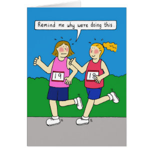 Female Runners Humour Cartoon.