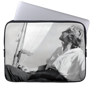 Female Sailor (Veronica Lake) Black & White Photo Laptop Sleeve