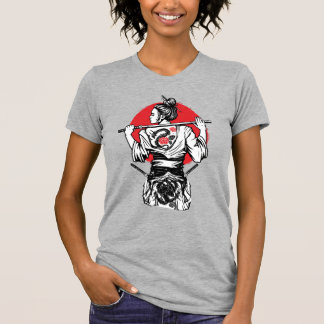Female Samurai Warrior – Dragon Rose Tattoo Japane T-Shirt
