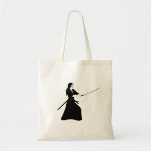 Female Samurai Warrior with Sword Tote Bag