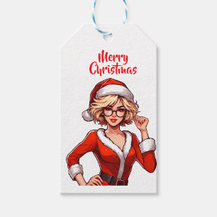 Female Santa  Gift Tags