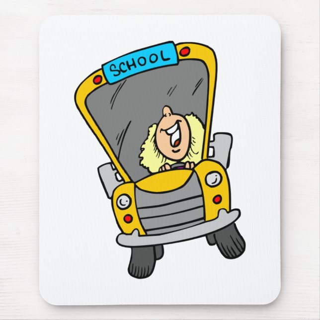 Female School Bus Driver Gift Idea Mouse Pad (Front)