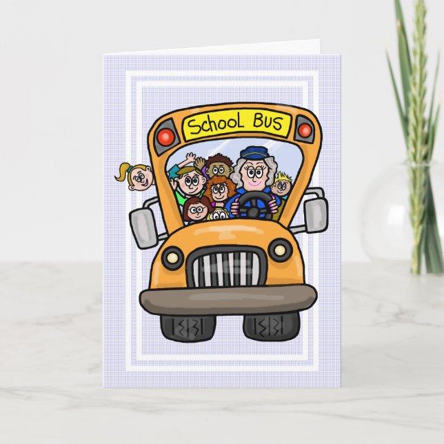Female School Bus Driver Thank You Card (Front)