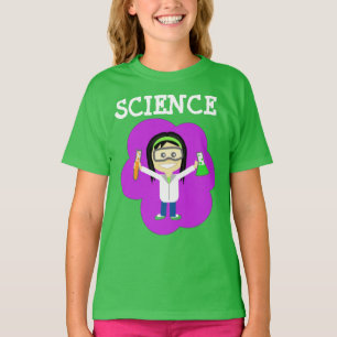 Female Scientist on Girls' Fine Jersey T-Shirt