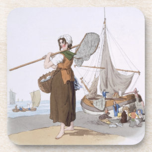 Female Shrimper, from 'Costume of Great Britain', Coaster