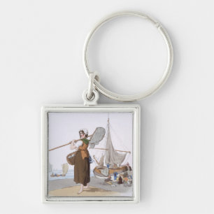 Female Shrimper, from 'Costume of Great Britain', Key Ring