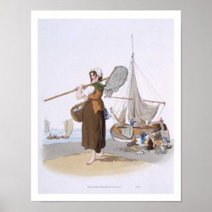Female Shrimper, from 'Costume of Great Britain', Poster