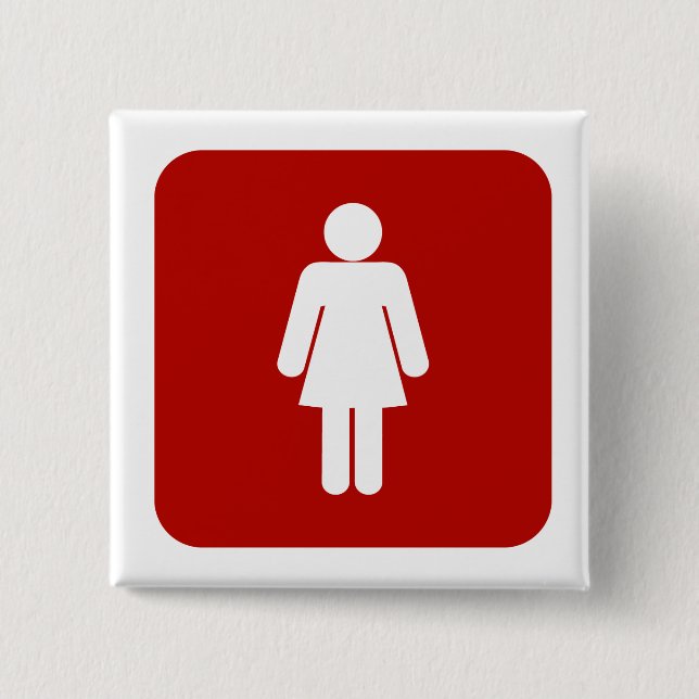 Female Sign 15 Cm Square Badge (Front)