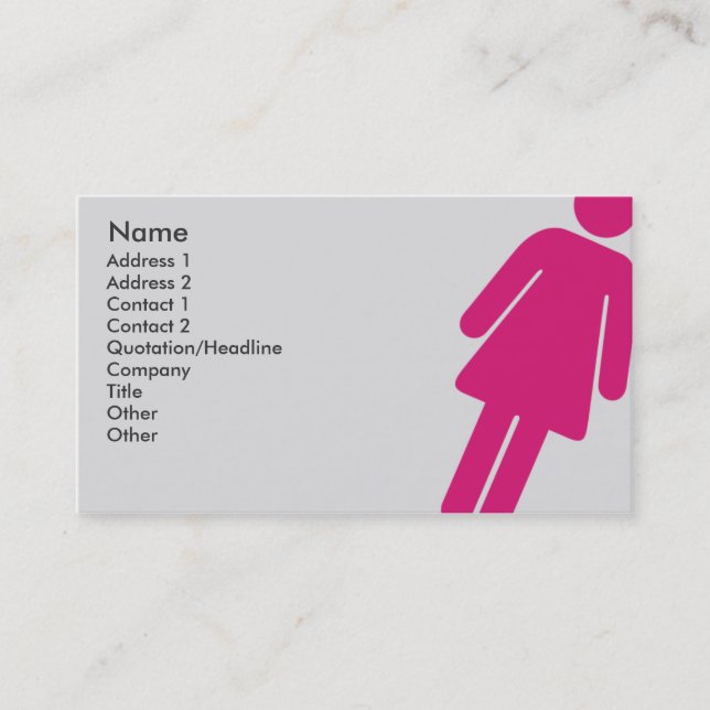 Female Sign - Business Business Card (Front)